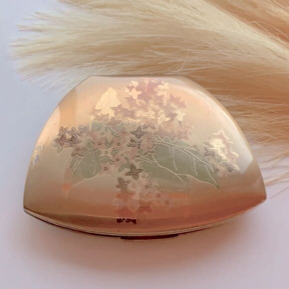 Vintage Elgin American Gold Etched Powder Compact - Picture 1 of 7